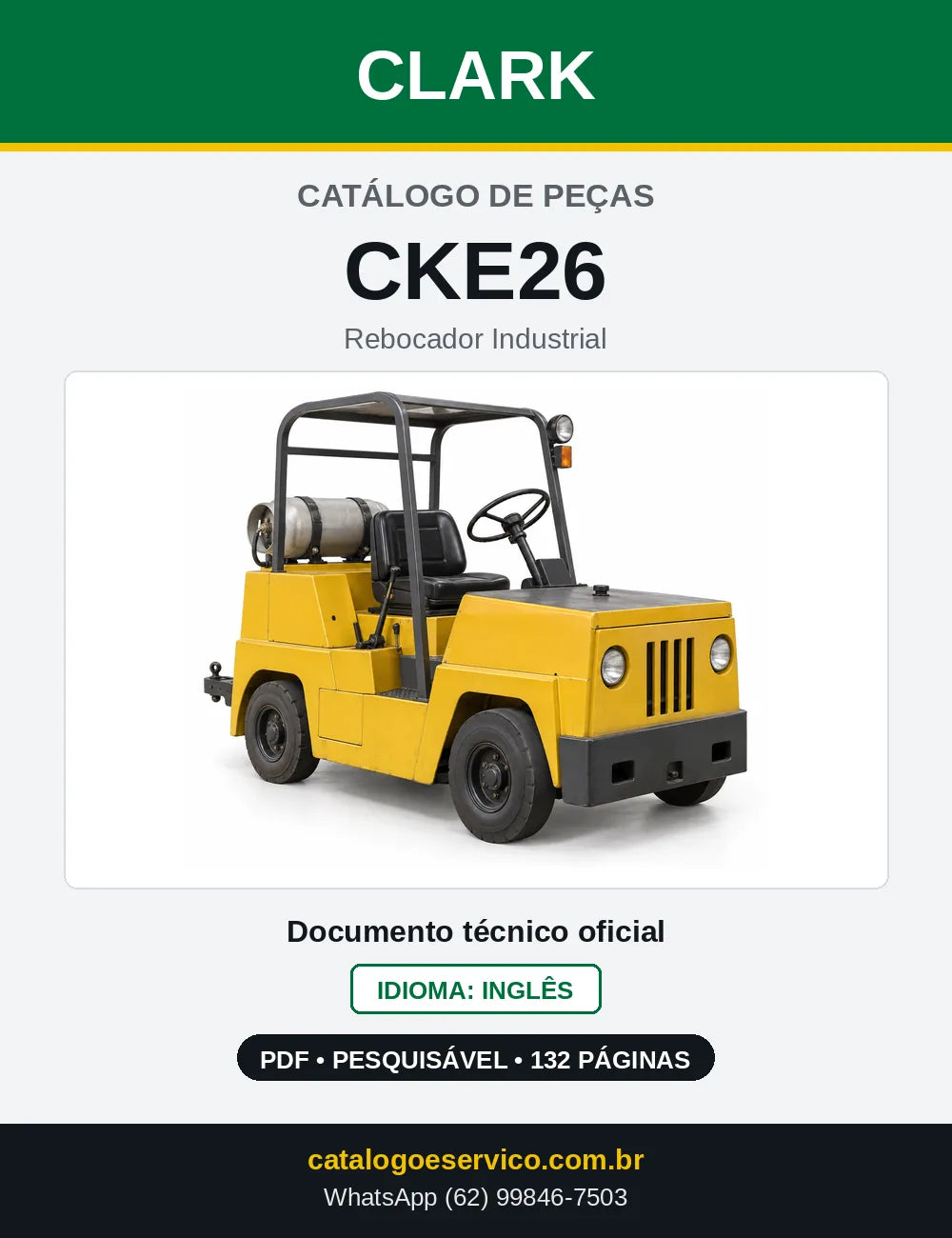 Catálogo de Peças Rebocador Industrial Clark CKE26 (CKE0026) — capa