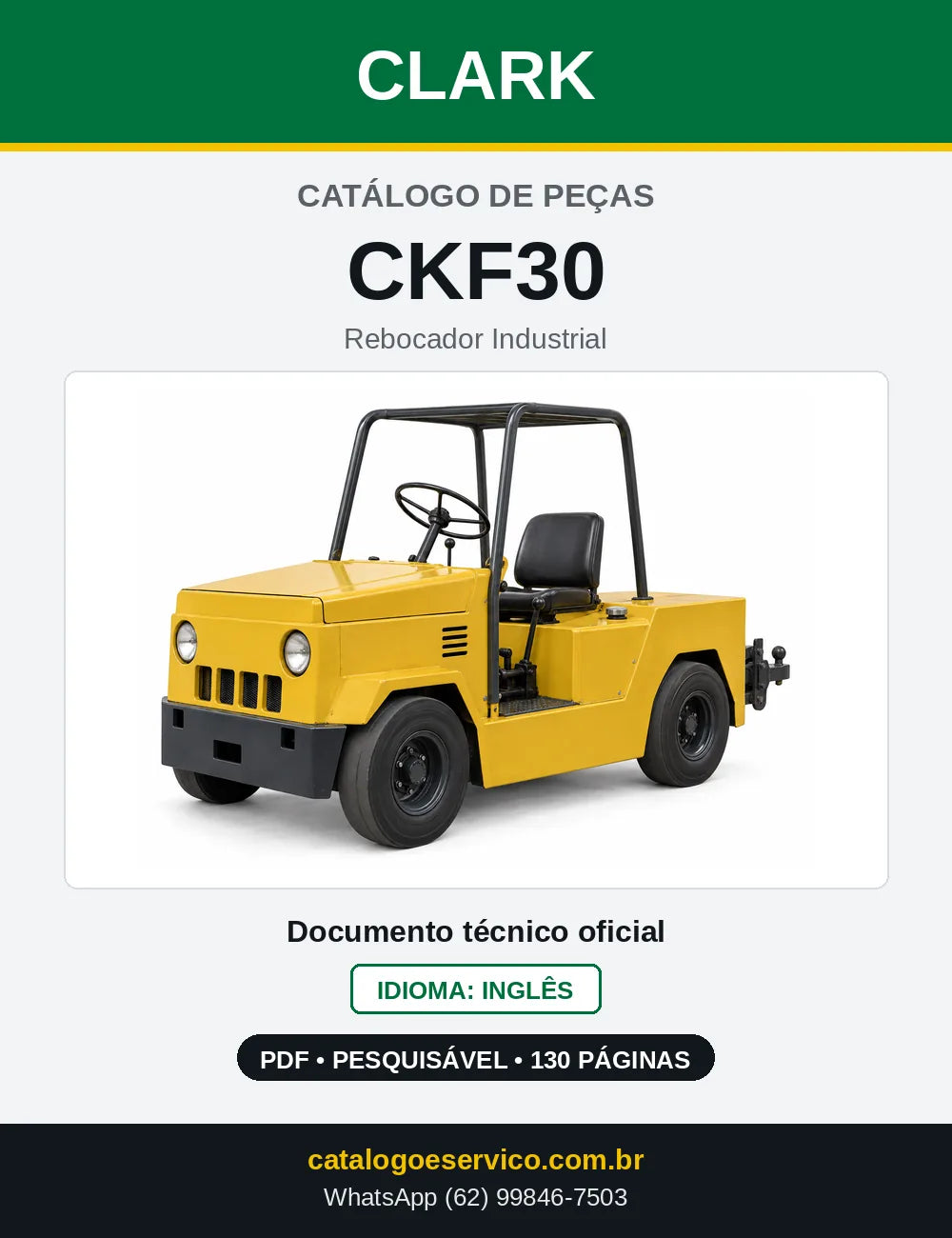 Catálogo de Peças Rebocador Industrial Clark CKF30 (CKF0030) — capa