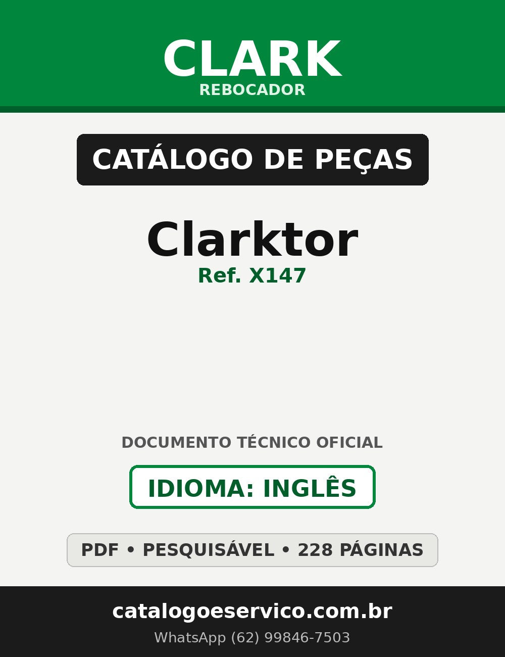 Catálogo de Peças Rebocador Clark Clarktor (CTAE) (Ref. X147)