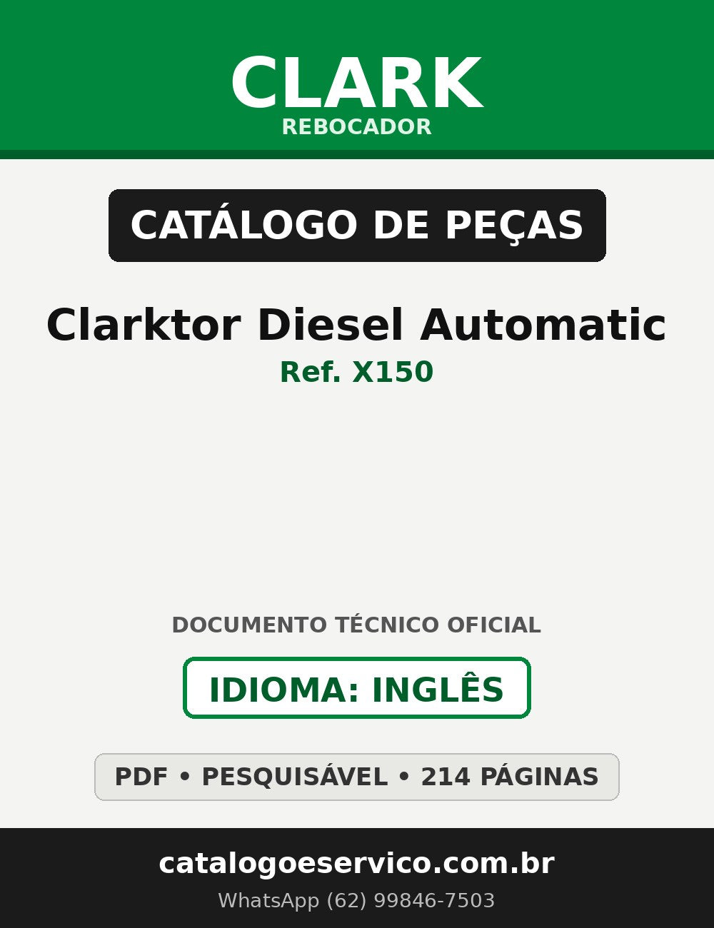 Catálogo de Peças Rebocador Clark Clarktor Diesel Automatic (CTD-T) (Ref. X150)