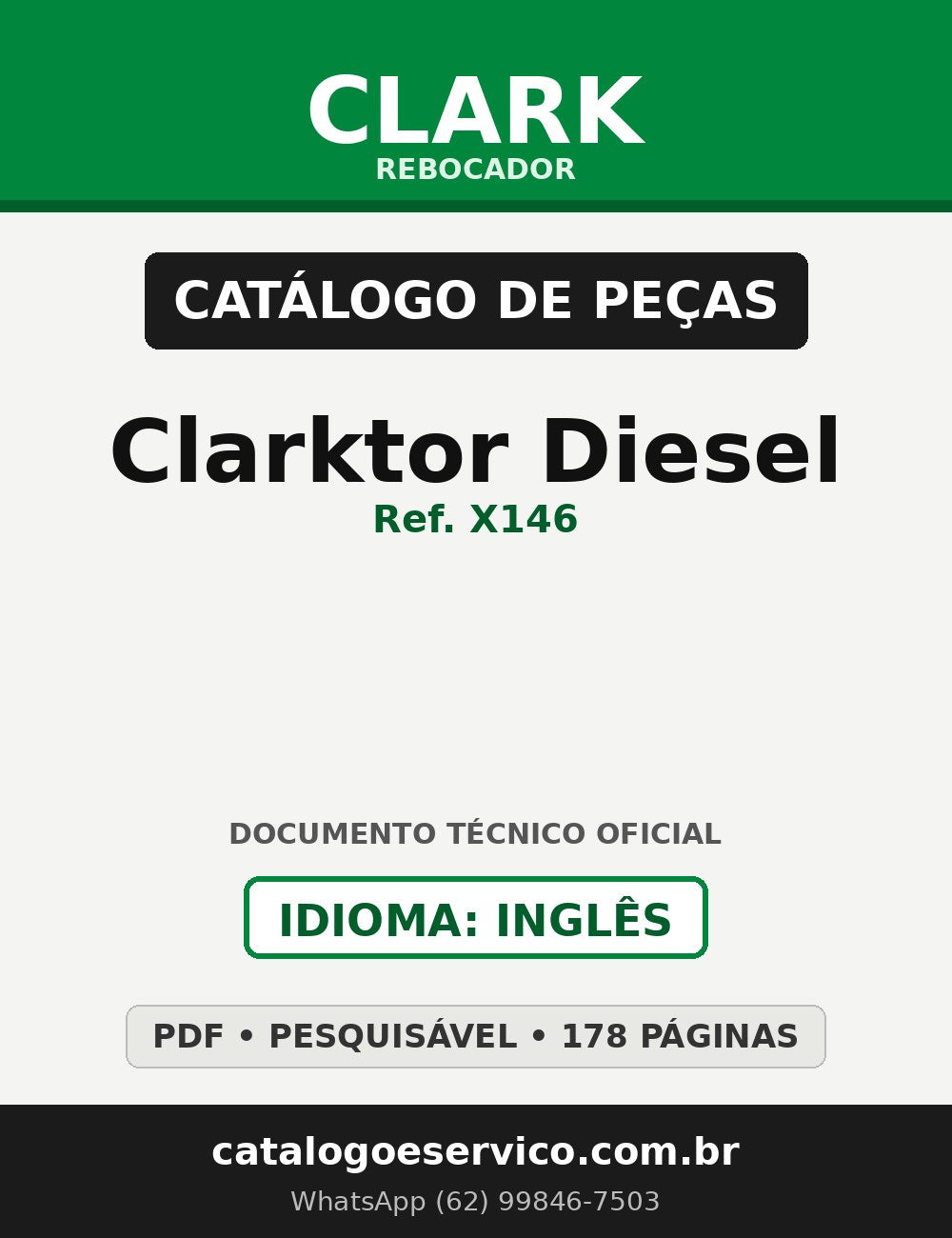 Catálogo de Peças Rebocador Clark Clarktor Diesel (Ref. X146)