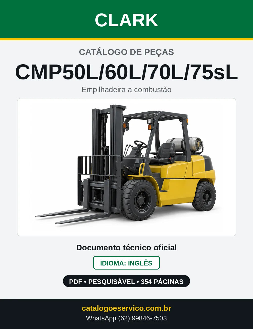Catálogo de Peças Empilhadeira Clark CMP50L/60L/70L/75sL (CMP0570L) — capa