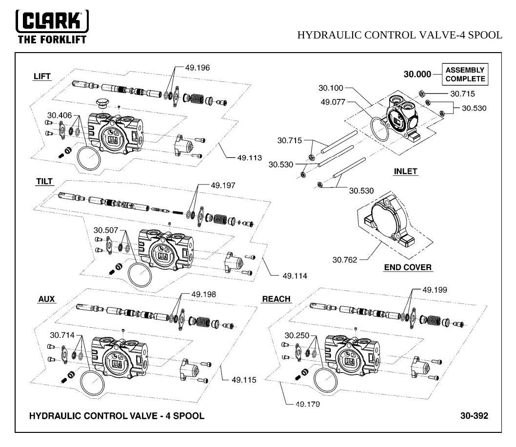 Catálogo de Peças Empilhadeira Retrátil Clark CRX 14/CRX 15/CRX 18 (Lot 9658) - página interna