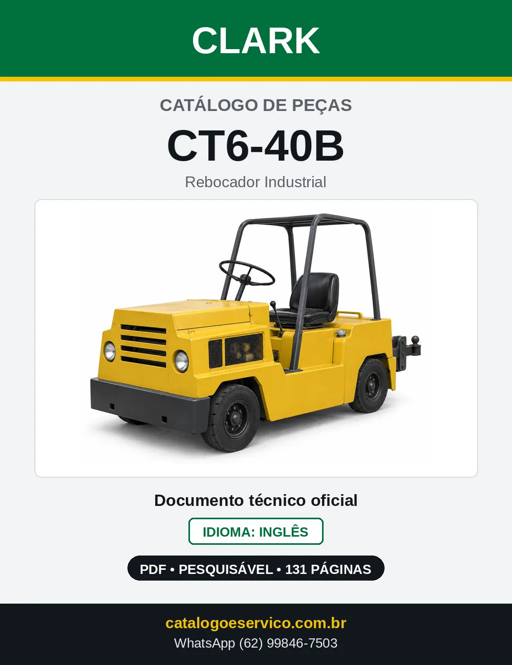 Catálogo de Peças Rebocador Industrial Clark CT6-40B (CT6-0040B) — capa