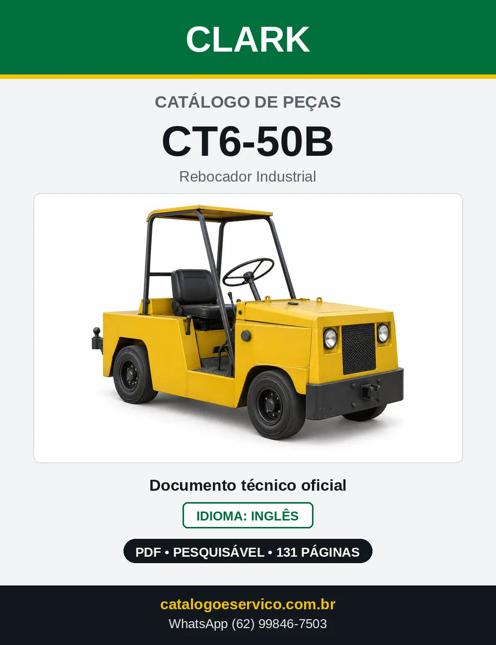 Catálogo de Peças Rebocador Industrial Clark CT6-50B (CT6-0050B) — capa