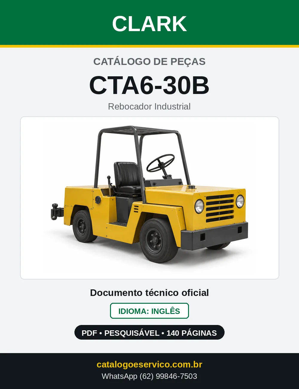 Catálogo de Peças Rebocador Industrial Clark CTA6-30B (CTA6-0030B) — capa