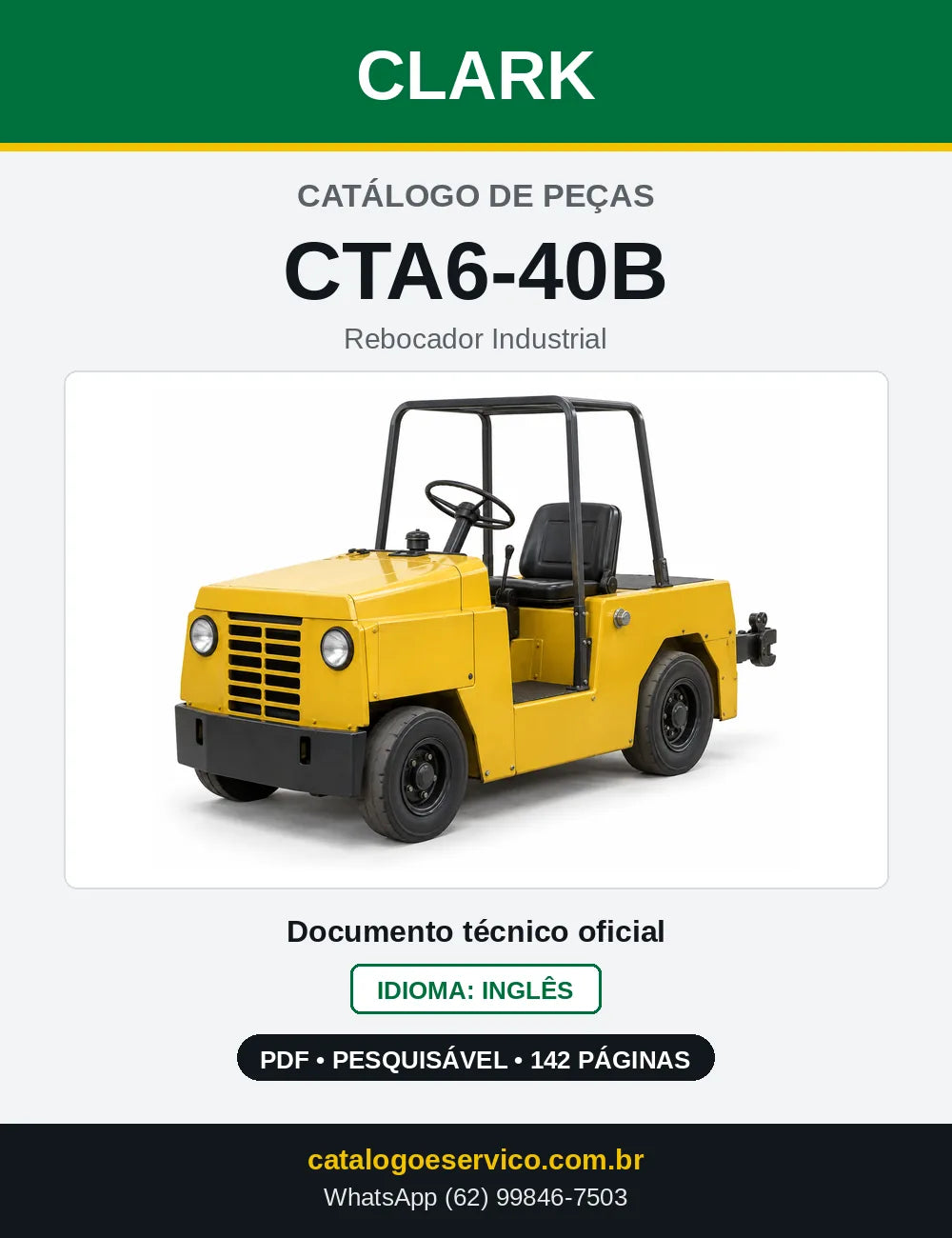 Catálogo de Peças Rebocador Industrial Clark CTA6-40B (CTA6-0040B) — capa