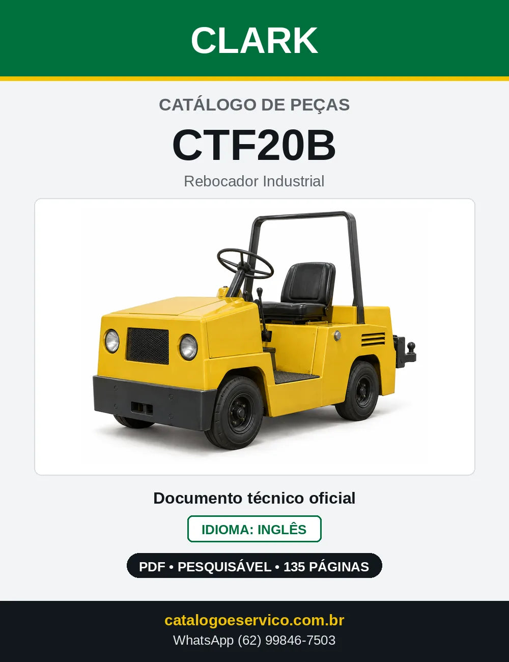 Catálogo de Peças Rebocador Industrial Clark CTF20B (CTF0020B) — capa
