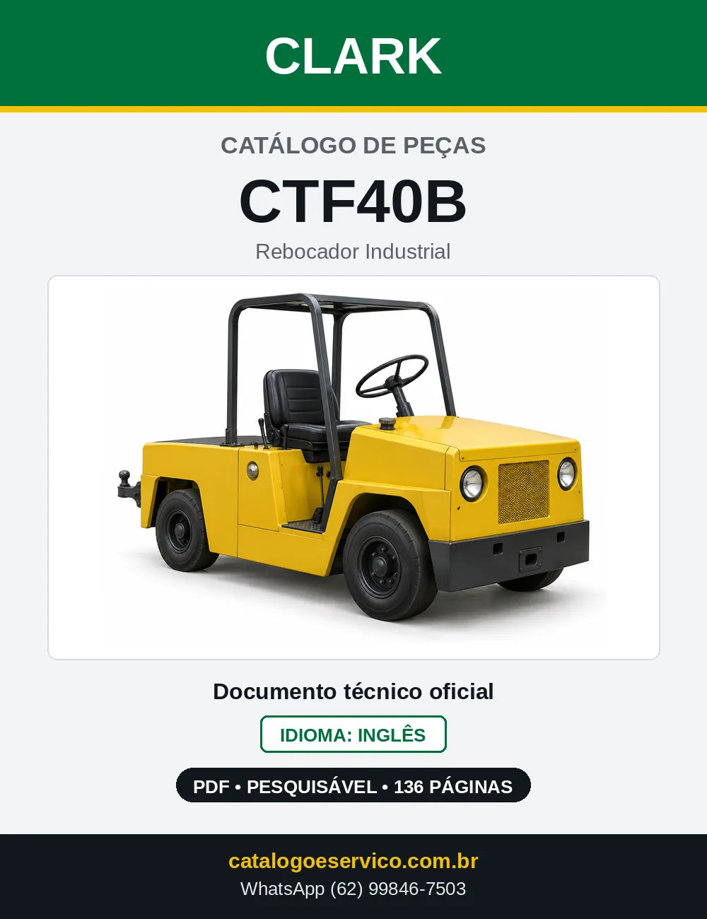 Catálogo de Peças Rebocador Industrial Clark CTF40B (CTF0040B) — capa