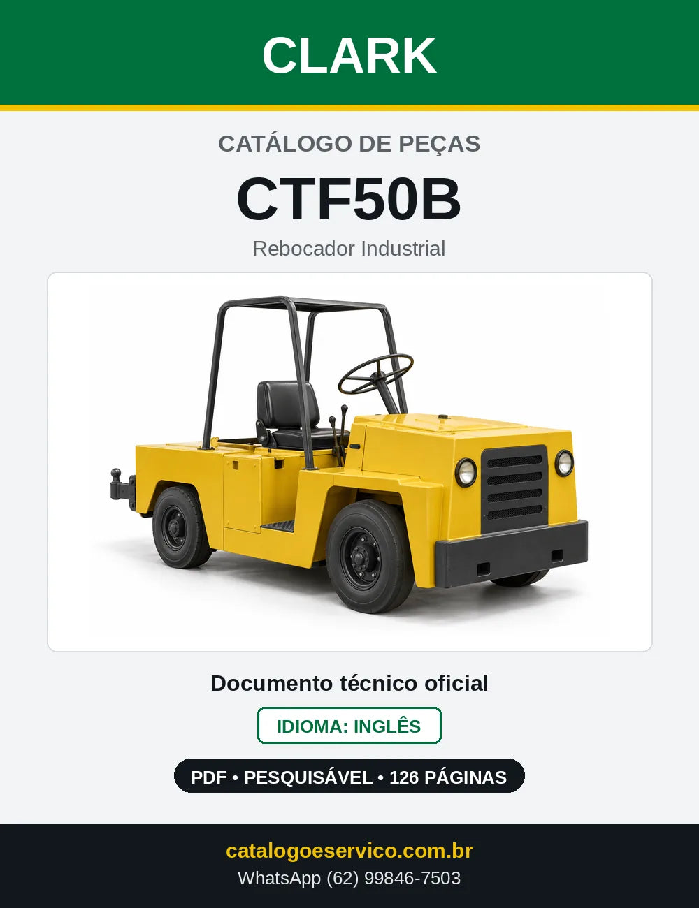 Catálogo de Peças Rebocador Industrial Clark CTF50B (CTF0050B) — capa