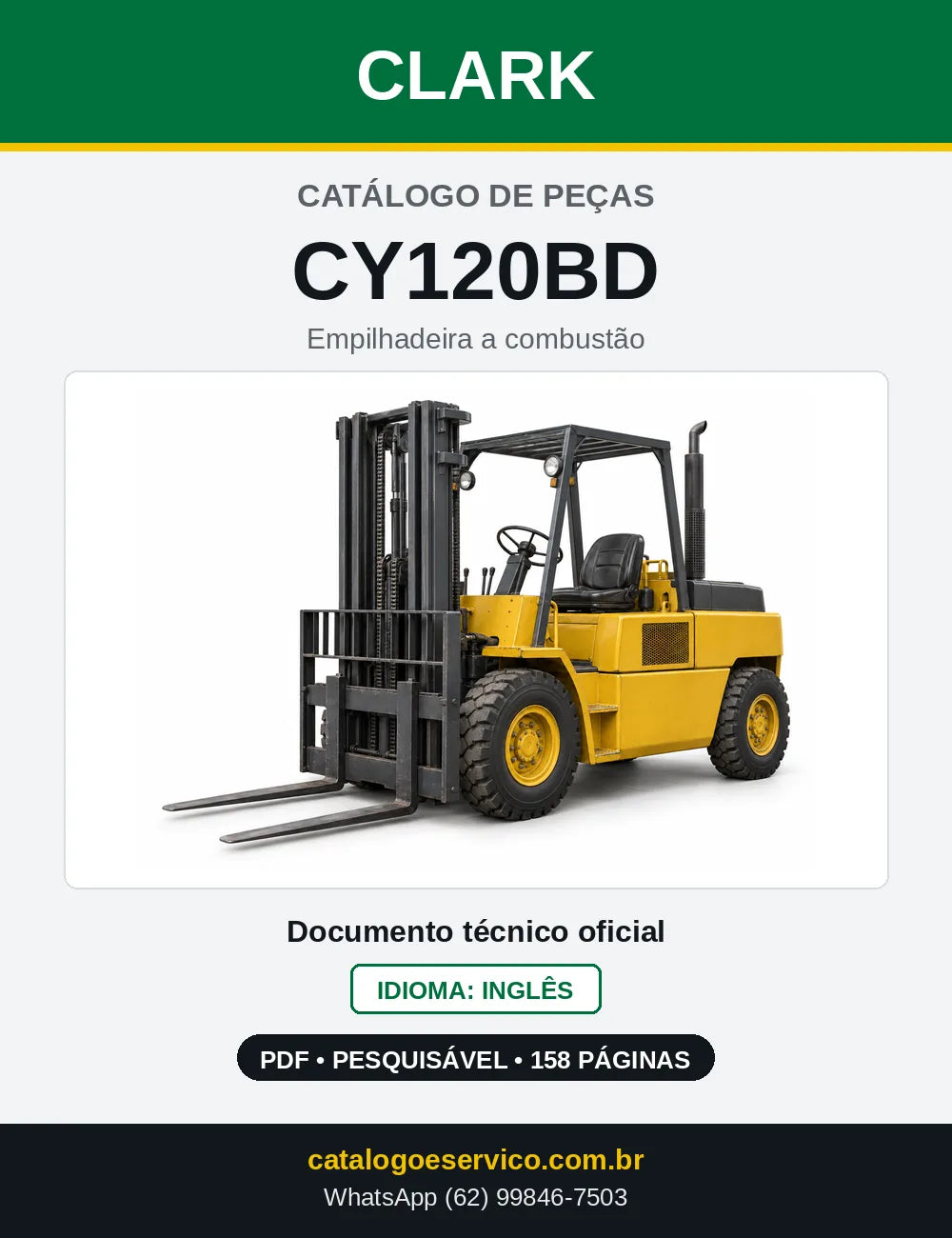 Catálogo de Peças Empilhadeira Diesel Clark CY120BD (CY0120BD) — capa