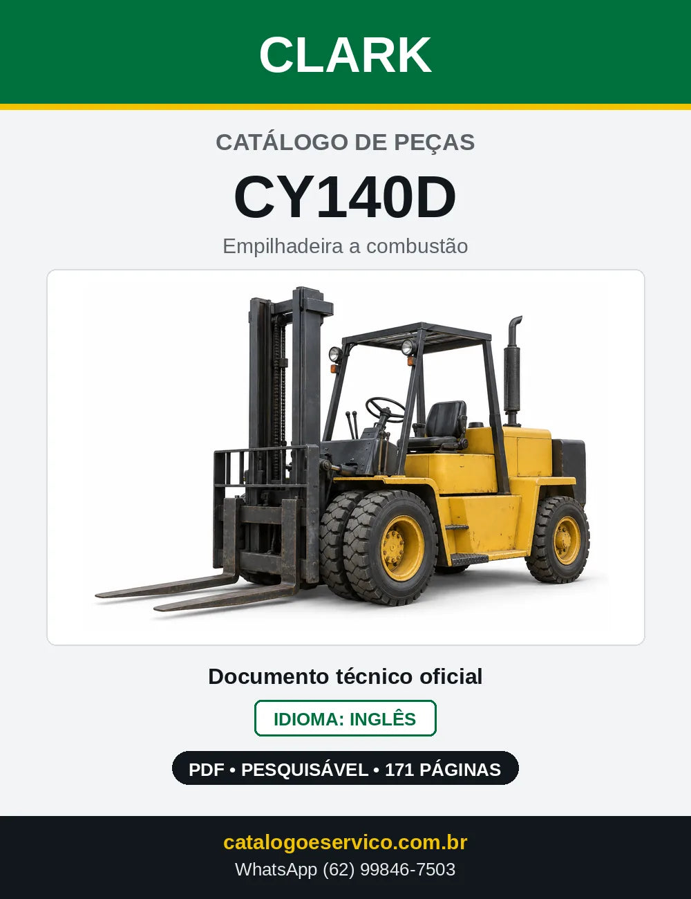 Catálogo de Peças Empilhadeira Diesel Clark CY140D (CY0140D) — capa