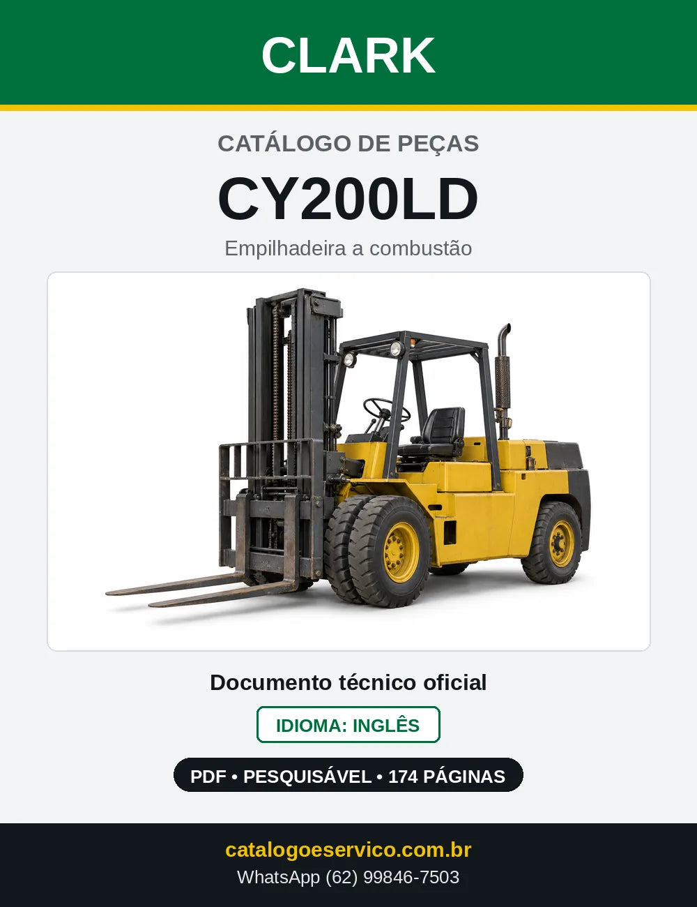 Catálogo de Peças Empilhadeira Diesel Clark CY200LD (CY0200LD) — capa