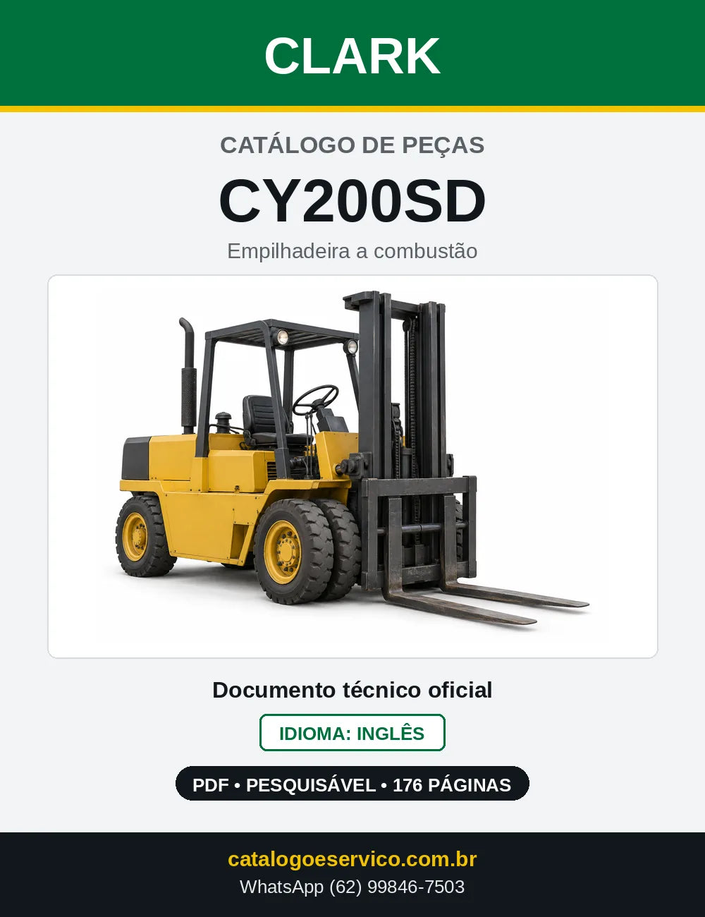 Catálogo de Peças Empilhadeira Diesel Clark CY200SD (CY0200SD) — capa