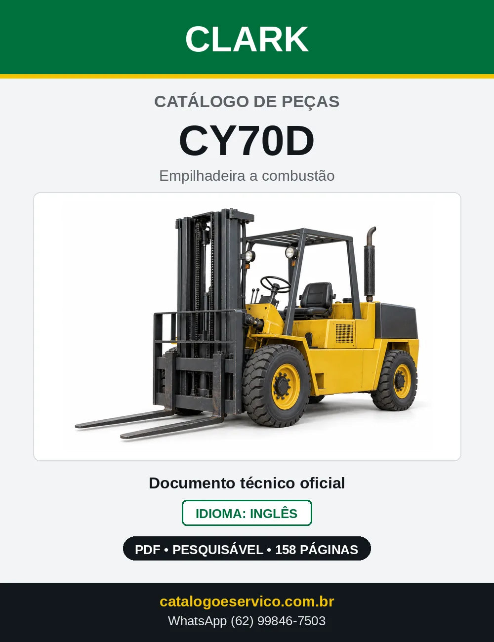 Catálogo de Peças Empilhadeira Diesel Clark CY70D (CY0070D) — capa