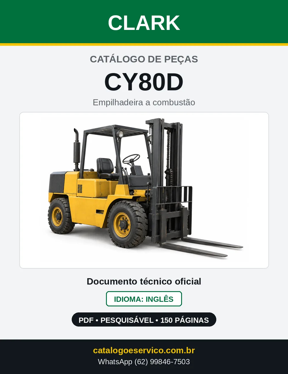 Catálogo de Peças Empilhadeira Diesel Clark CY80D (CY0080D) — capa