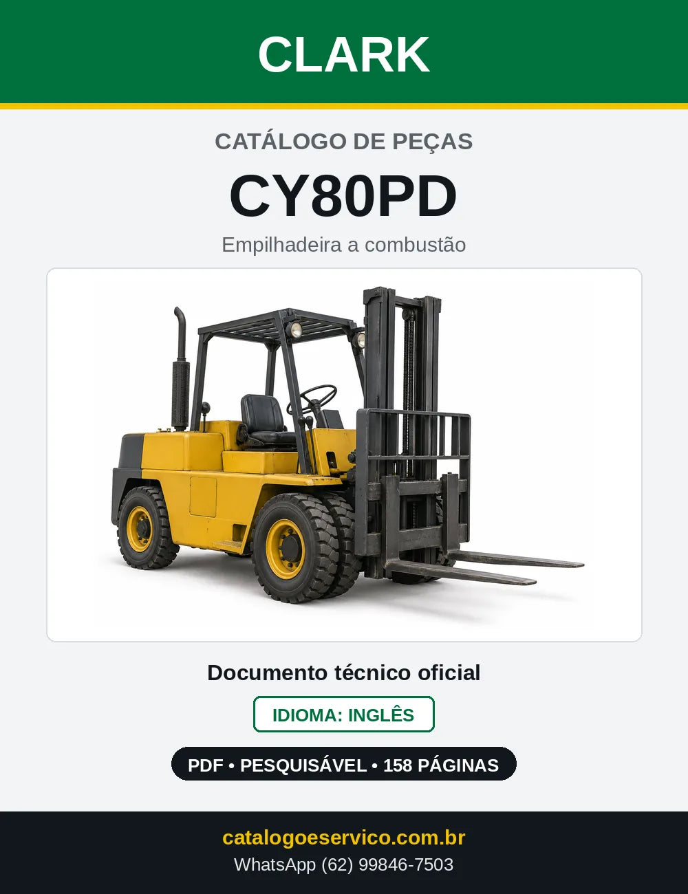 Catálogo de Peças Empilhadeira Diesel Clark CY80PD (CY0080PD) — capa