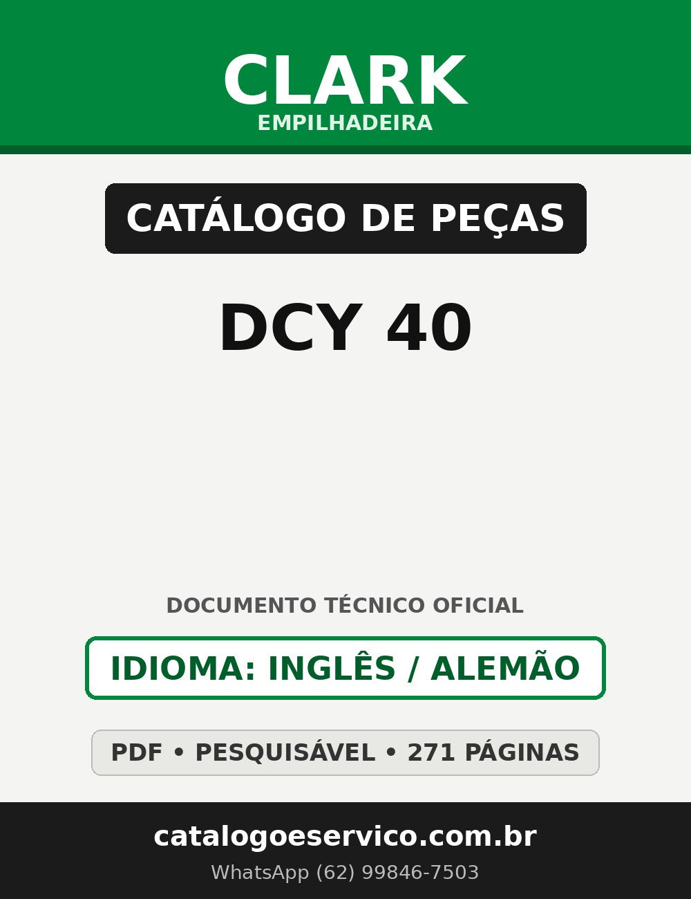 Catálogo de Peças Empilhadeira Clark DCY 40
