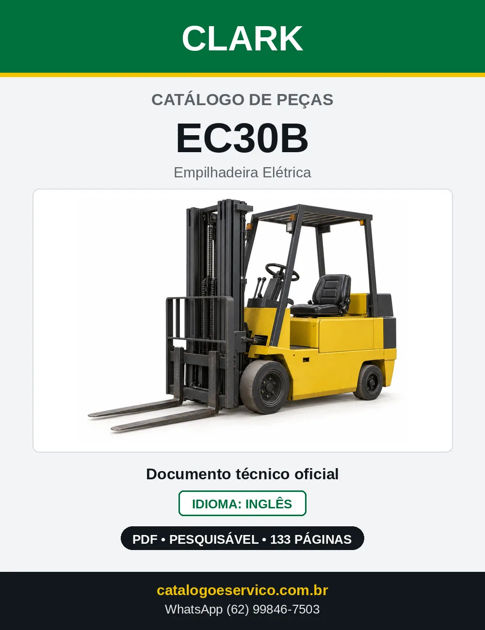 Catálogo de Peças Empilhadeira Elétrica Clark EC30B (EC0030B) — capa