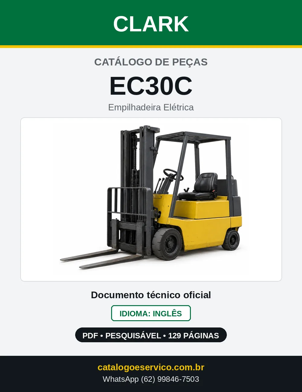 Catálogo de Peças Empilhadeira Elétrica Clark EC30C (EC0030C) — capa