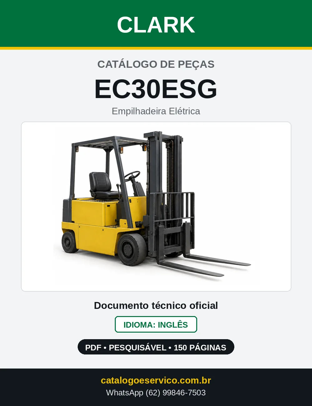 Catálogo de Peças Empilhadeira Elétrica Clark EC30ESG (EC0030ESG) — capa