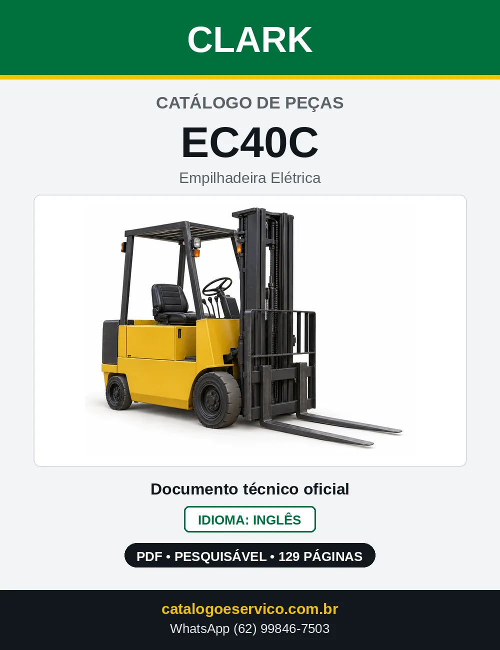 Catálogo de Peças Empilhadeira Elétrica Clark EC40C (EC0040C) — capa