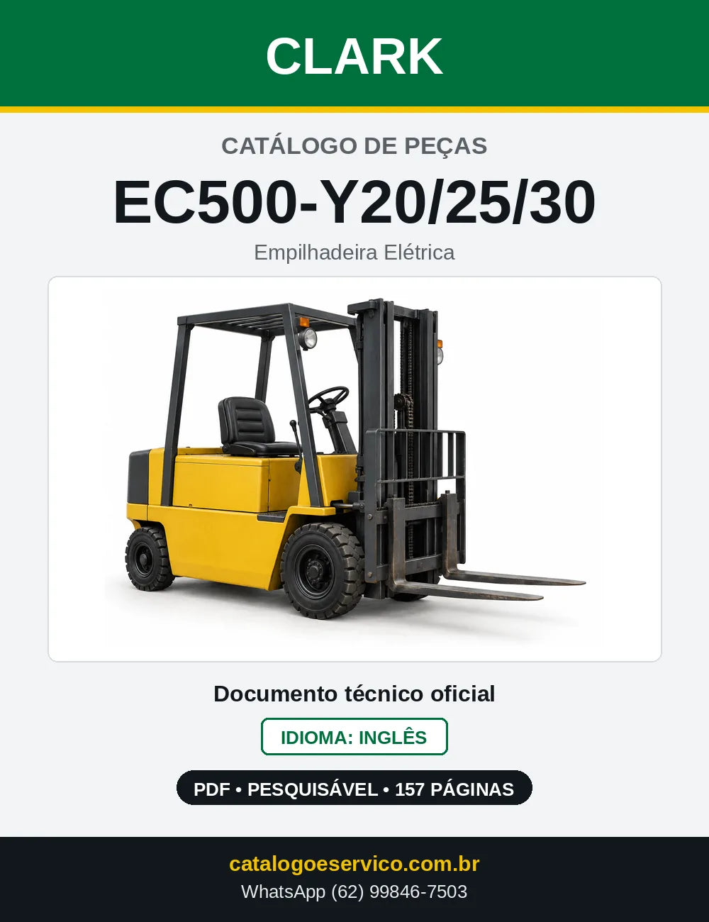 Catálogo de Peças Empilhadeira Elétrica Clark EC500-Y20/25/30 (EY0235) — capa
