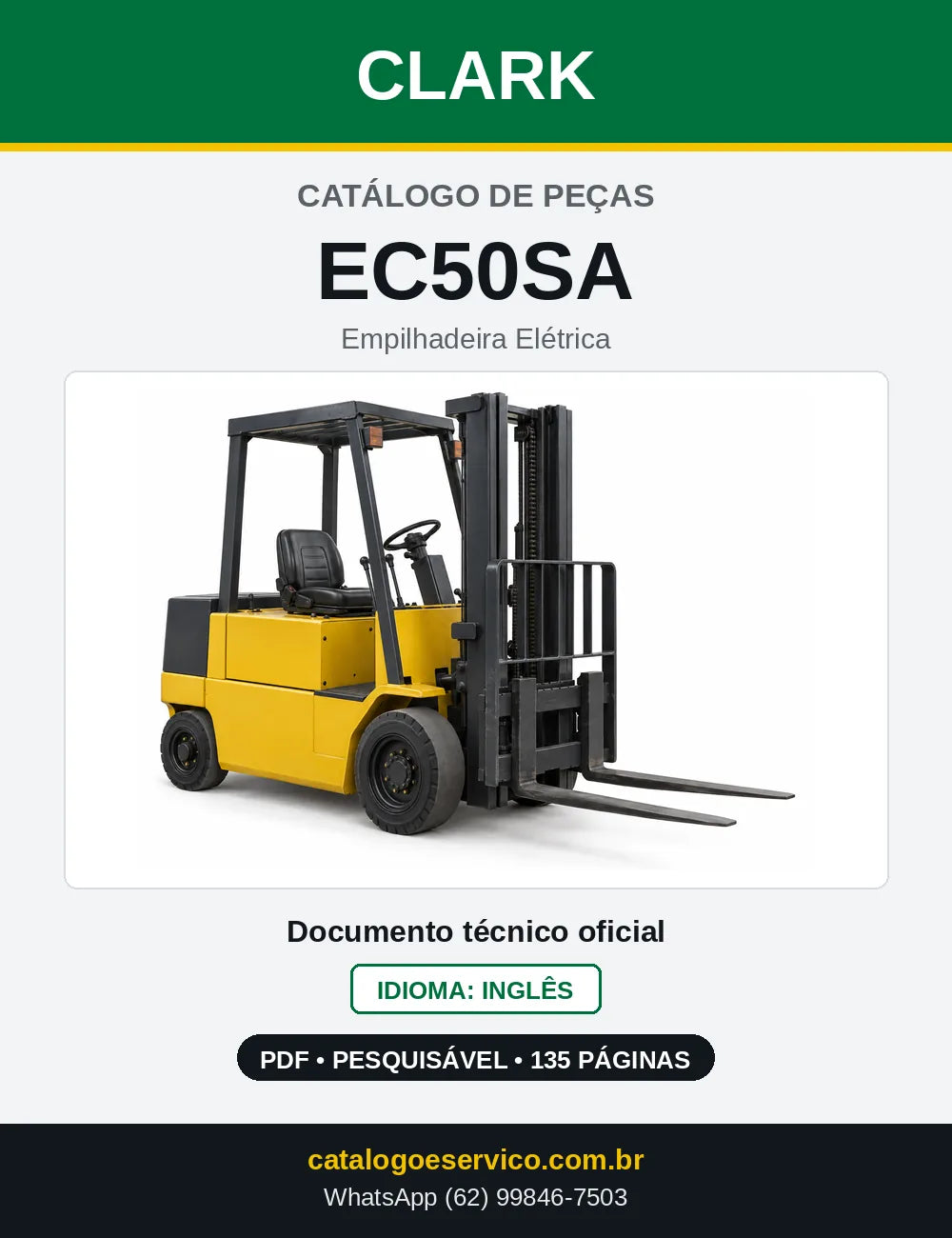 Catálogo de Peças Empilhadeira Elétrica Clark EC50SA (EC0050SA) — capa