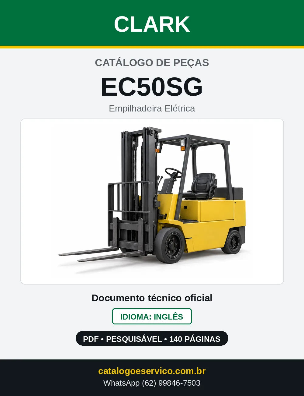 Catálogo de Peças Empilhadeira Elétrica Clark EC50SG (EC0050SG) — capa