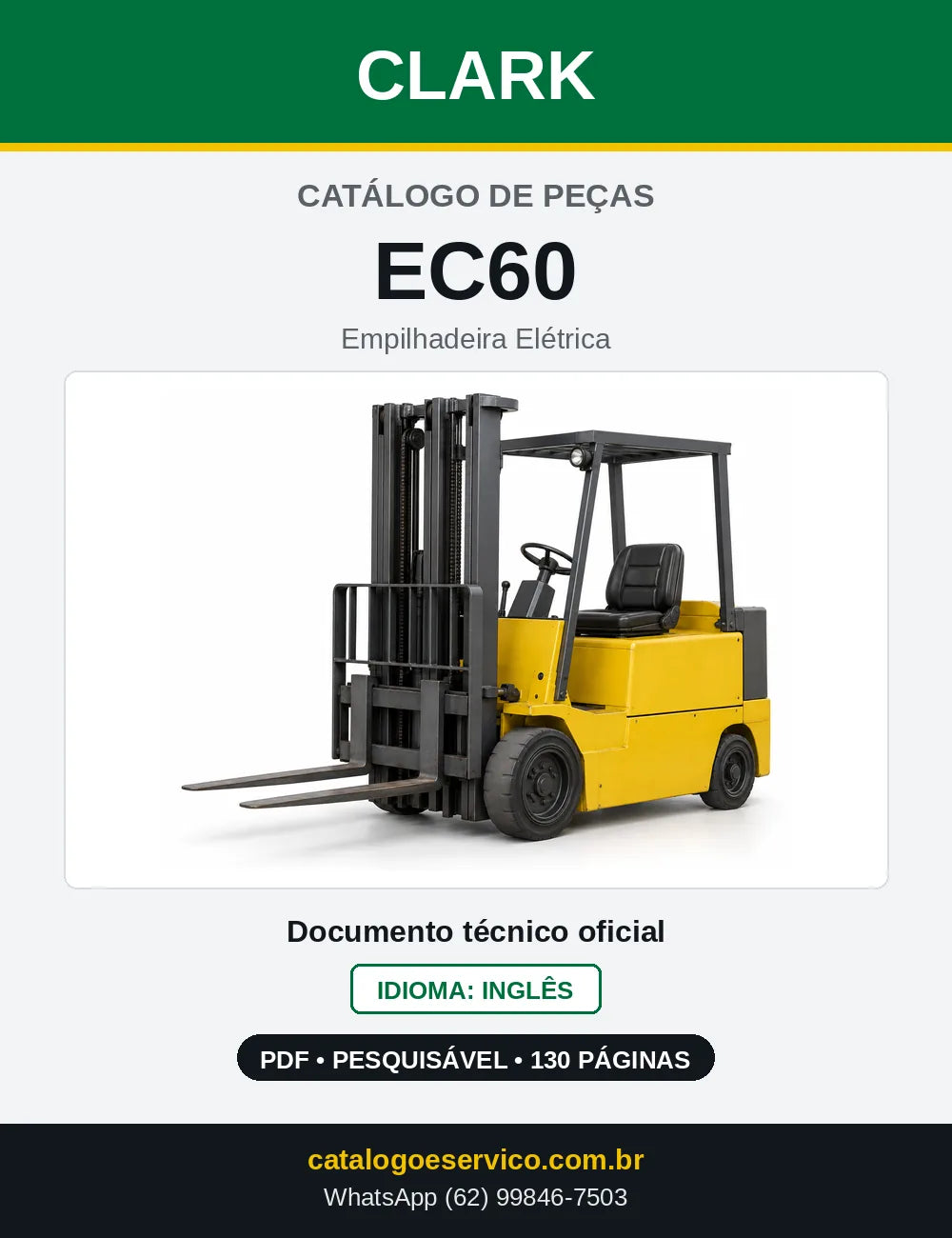 Catálogo de Peças Empilhadeira Elétrica Clark EC60 (EC0060) — capa