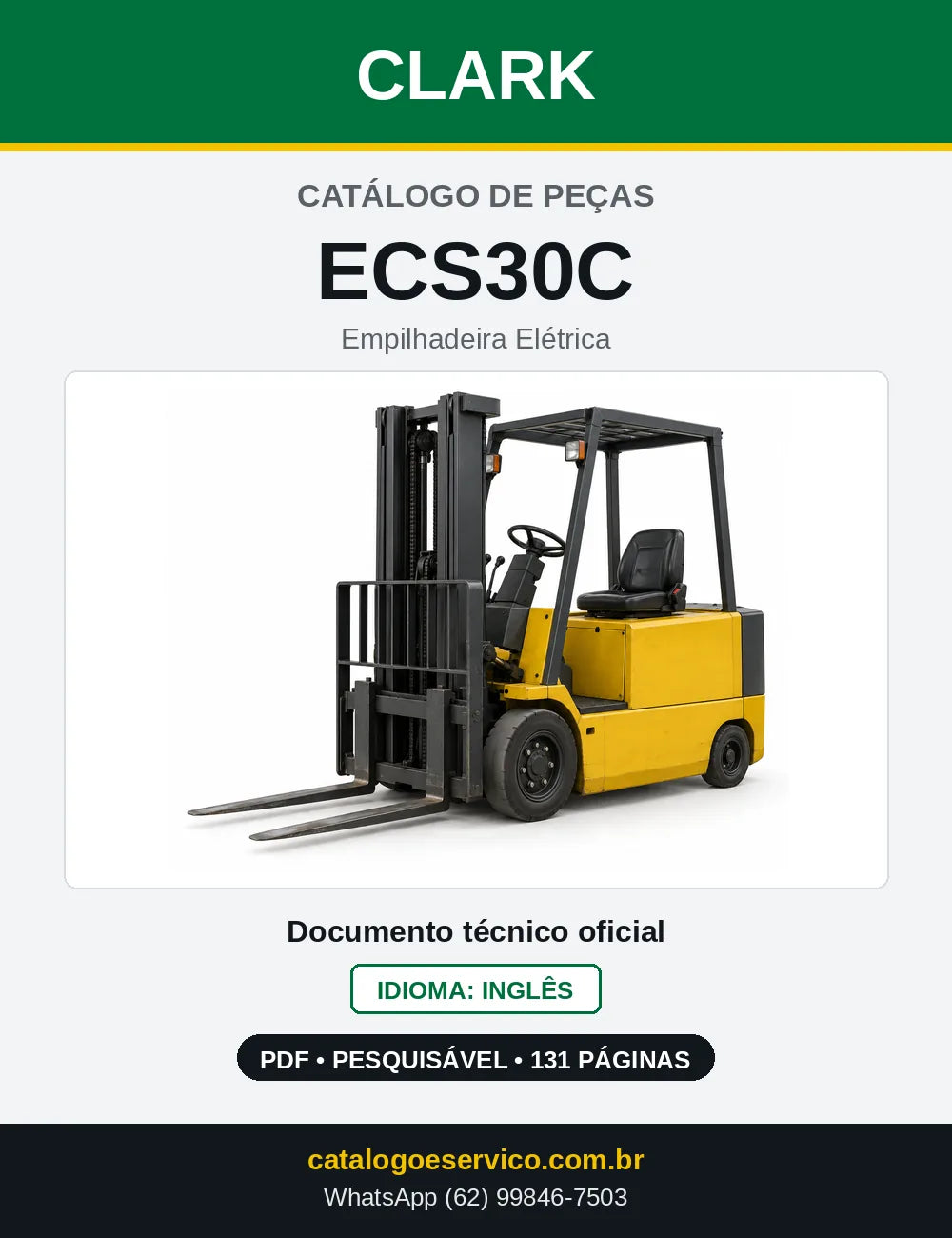 Catálogo de Peças Empilhadeira Elétrica Clark ECS30C (ECS0030C) — capa