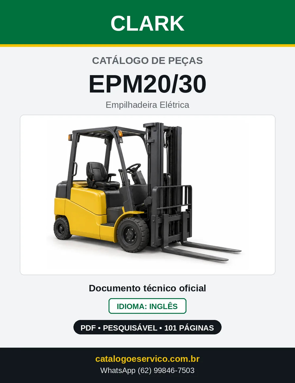 Catálogo de Peças Empilhadeira Elétrica Clark EPM20/30 (EPM0375) — capa