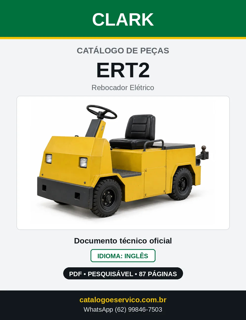 Catálogo de Peças Rebocador Elétrico Clark ERT2 (ERT0002) — capa