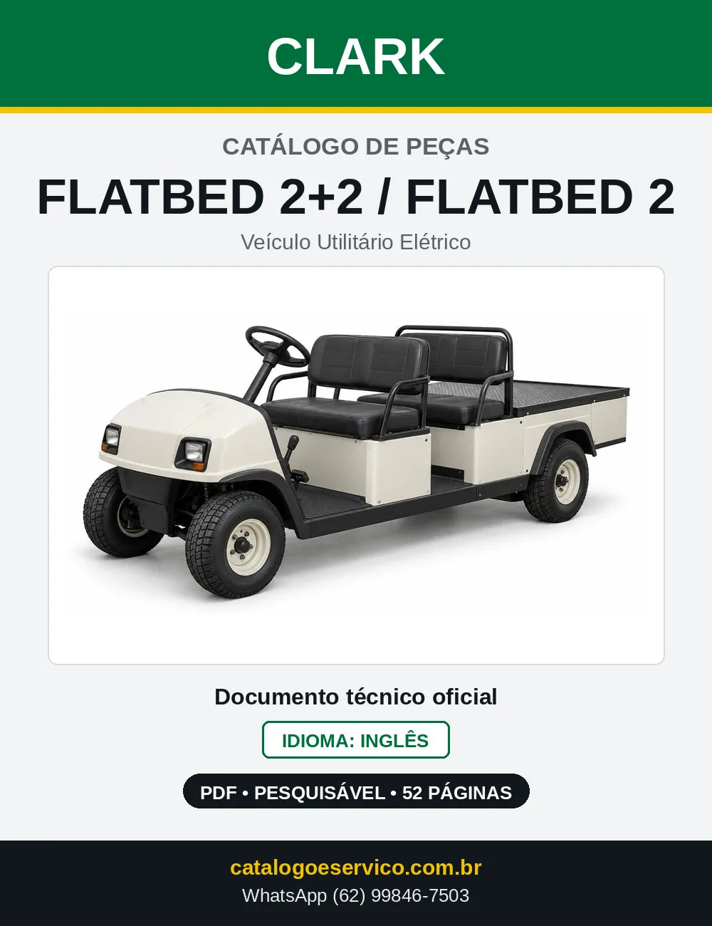 Catálogo de Peças Veículo Utilitário Elétrico Clark FLATBED 2+2 / FLATBED 2 (FBX0240) — capa