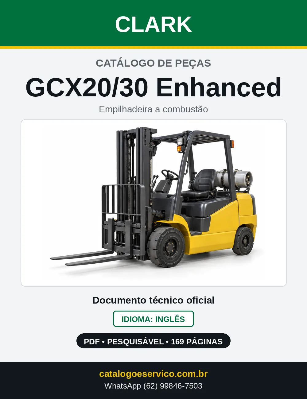 Catálogo de Peças Empilhadeira Clark GCX20/30 Enhanced (GX0230E) — capa