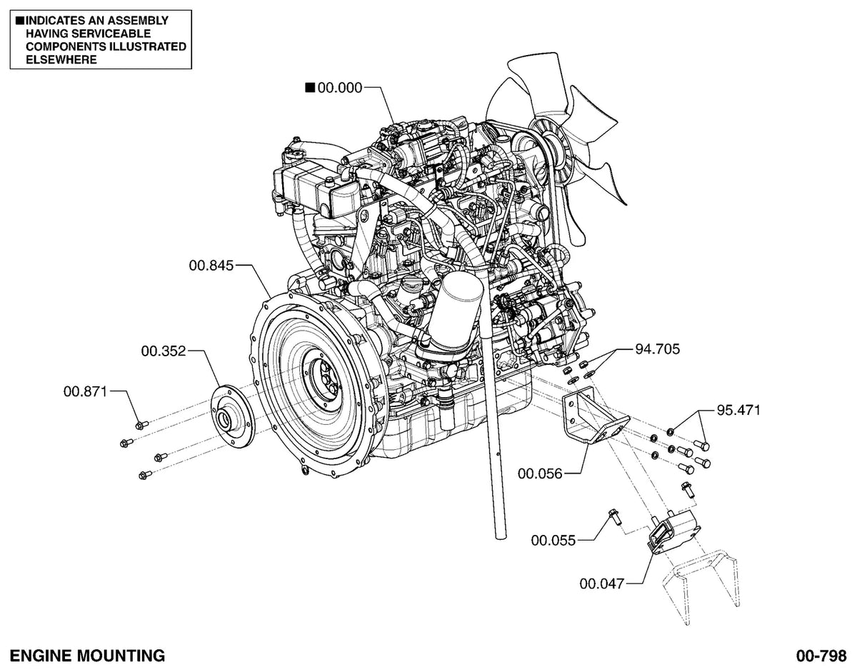 Catálogo de Peças Clark GT60D / GT66D / GT50D — vista explodida 1