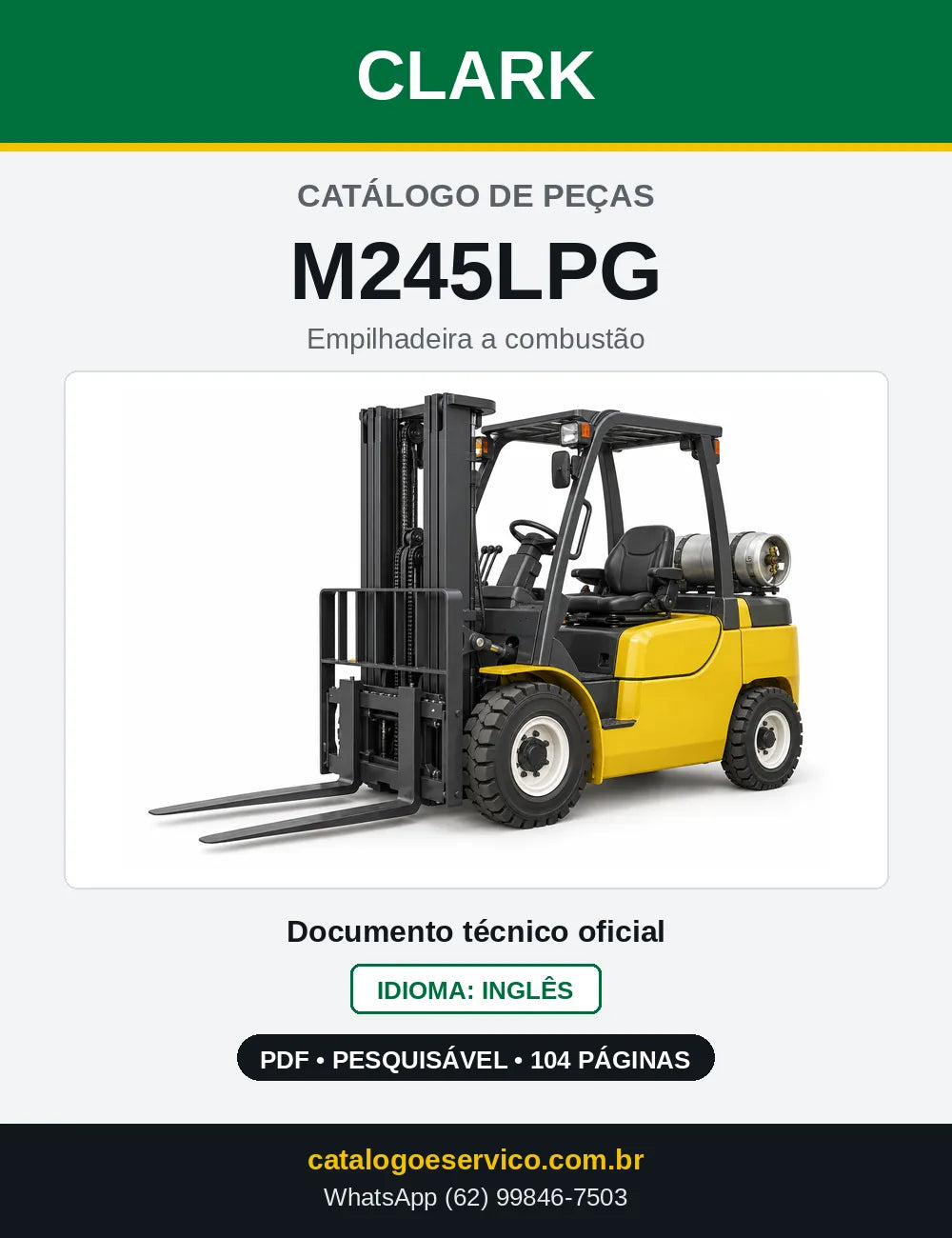 Catálogo de Peças Empilhadeira Clark M245LPG (M0245LPG) — capa