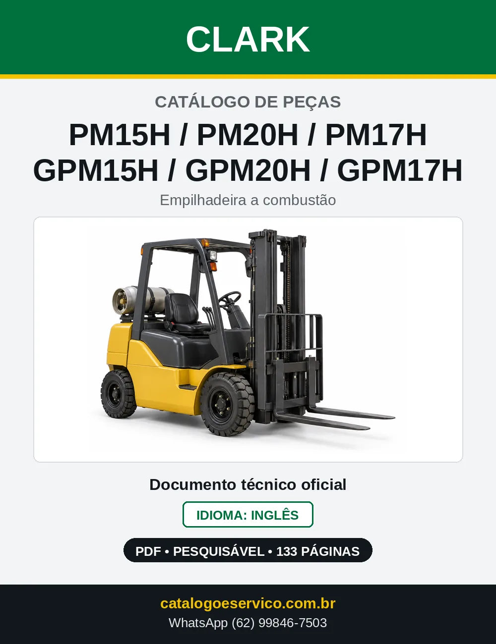 Catálogo de Peças Empilhadeira Clark PM15H / PM20H / PM17H / GPM15H / GPM20H / GPM17H (MH0265LPG) — capa