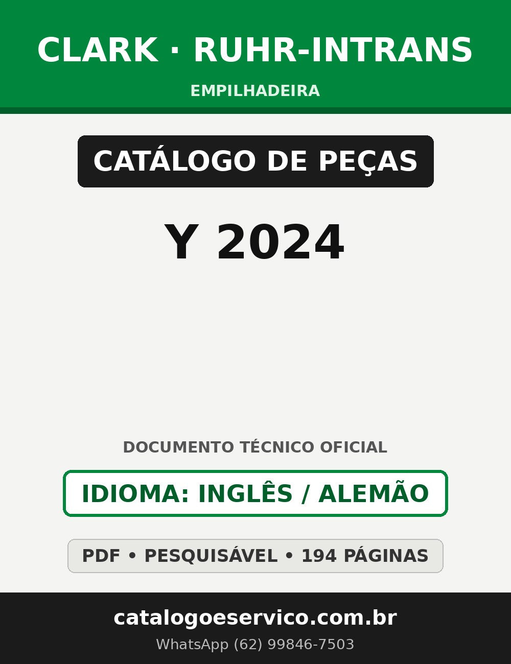 Catálogo de Peças Empilhadeira Clark Ruhr-Intrans Y 2024 (motor Mercedes)