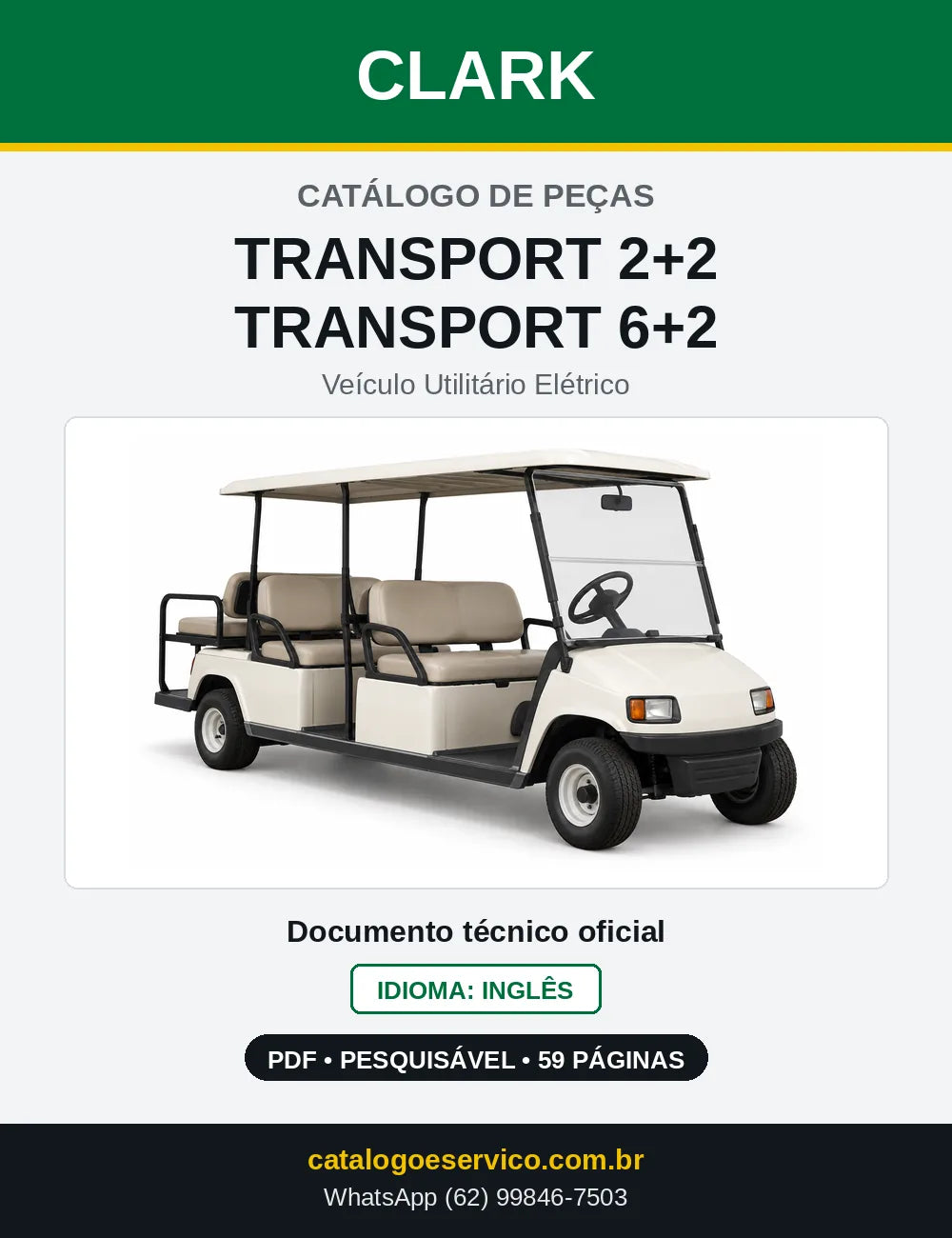 Catálogo de Peças Veículo Utilitário Elétrico Clark TRANSPORT 2+2 / TRANSPORT 6+2 (TRX0240) — capa