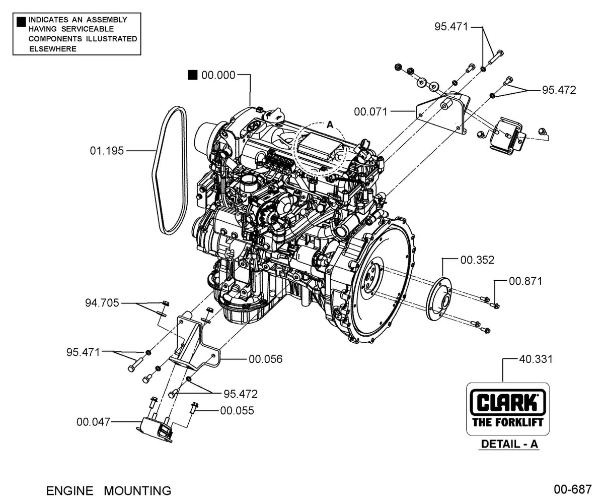 Catálogo de Peças Clark VL30C / VL35C / VL40SC / VL30P / VL35P / VL40SP — vista explodida 1