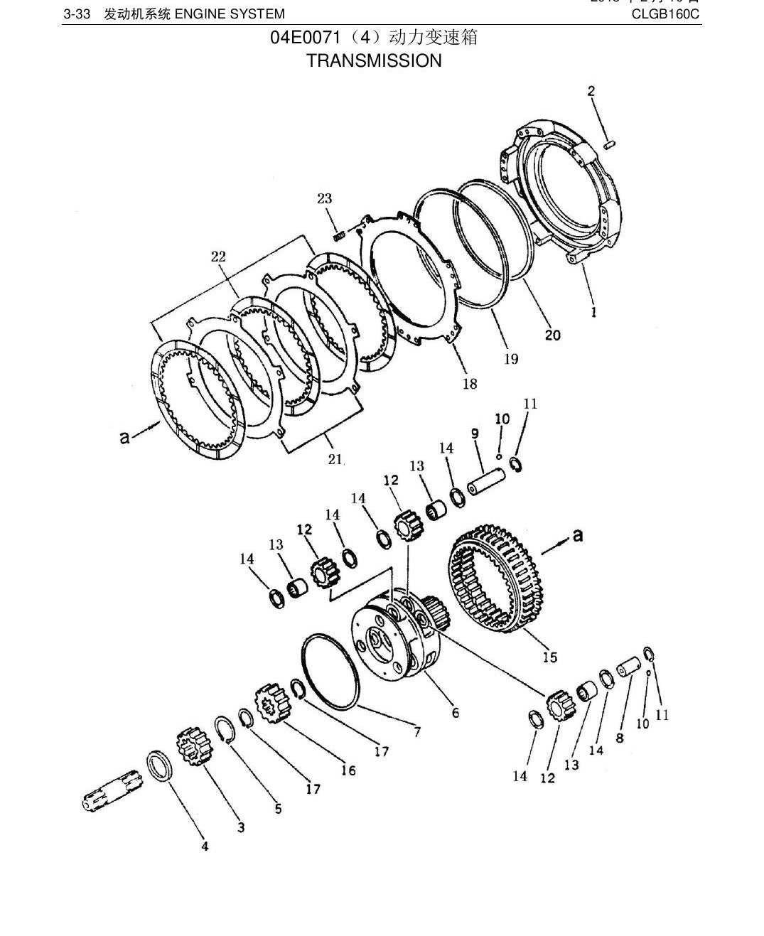 Catálogo de Peças CLGB160C LiuGong Trator de Esteiras - página estratégica 1