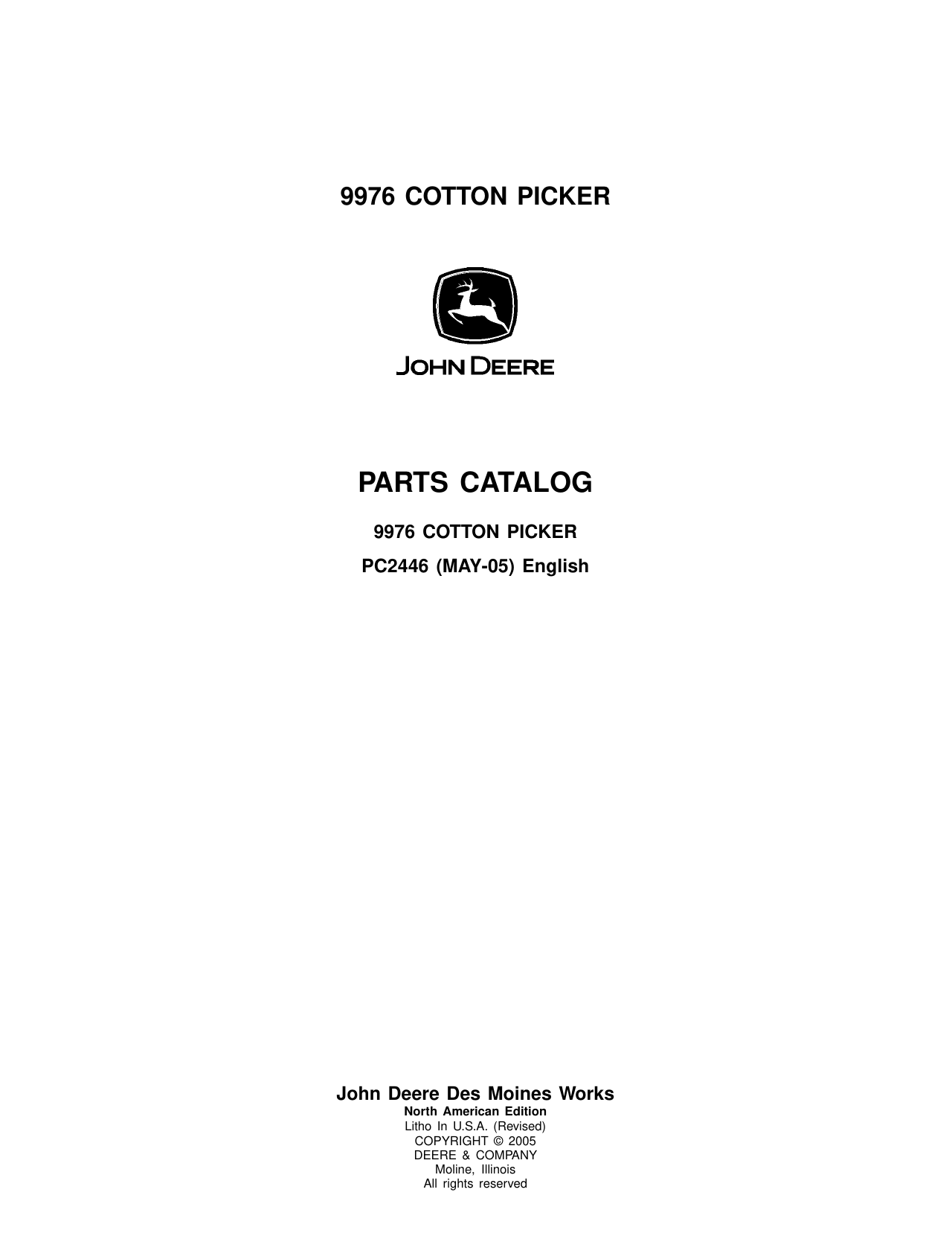 Catálogo de Peças Colhedora de Algodão John Deere 9976