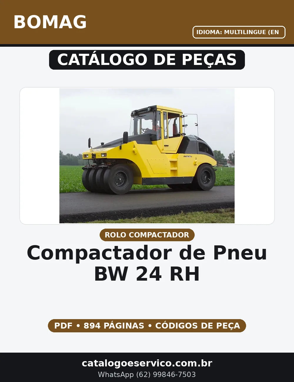 CATALOGO DE PEÇAS COMPACTADOR DE PNEU BW 24 RH BOMAG — capa do catálogo de peças