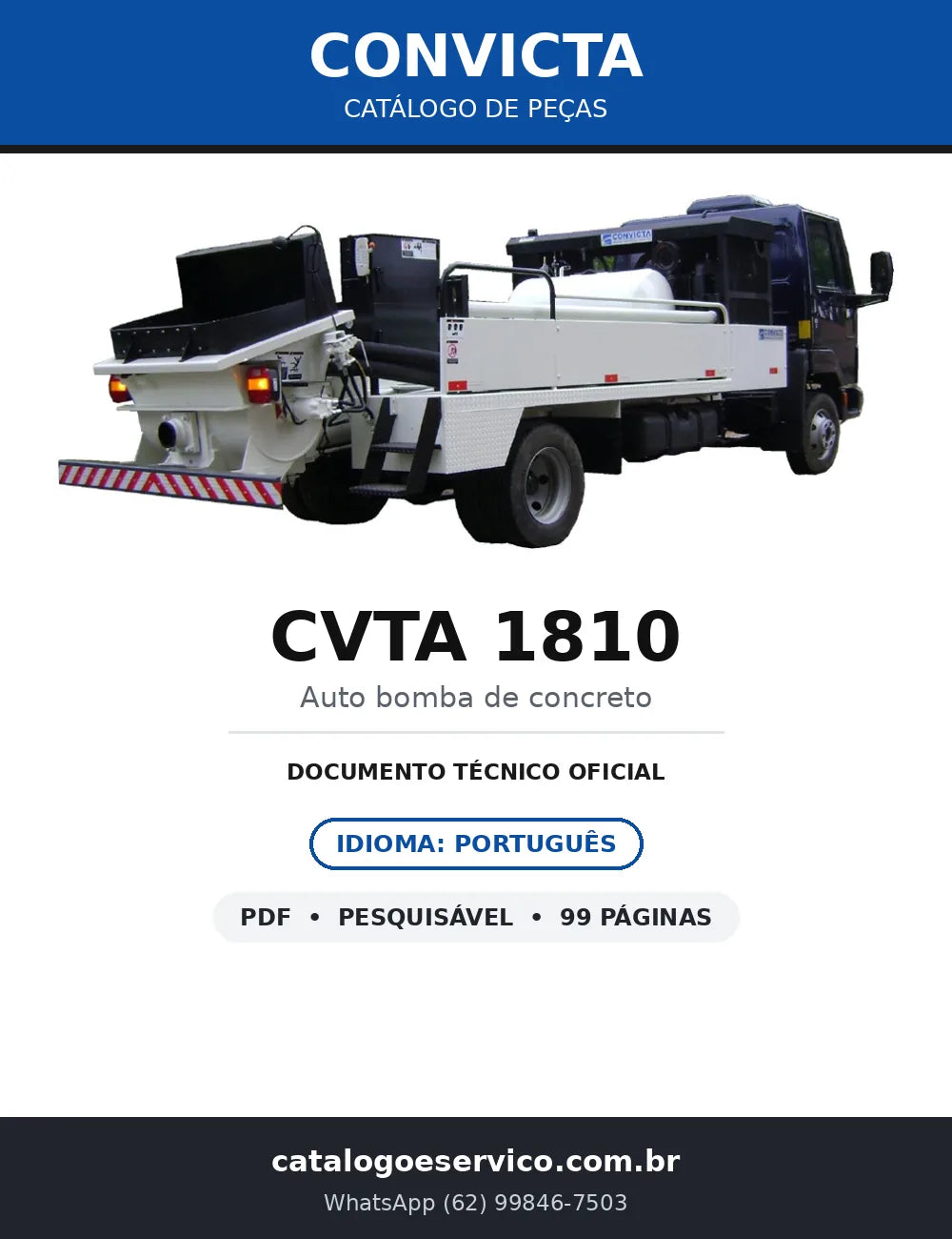 Catálogo de Peças Convicta CVTA 1810 — Auto Bomba de Concreto com Motor Auxiliar — capa