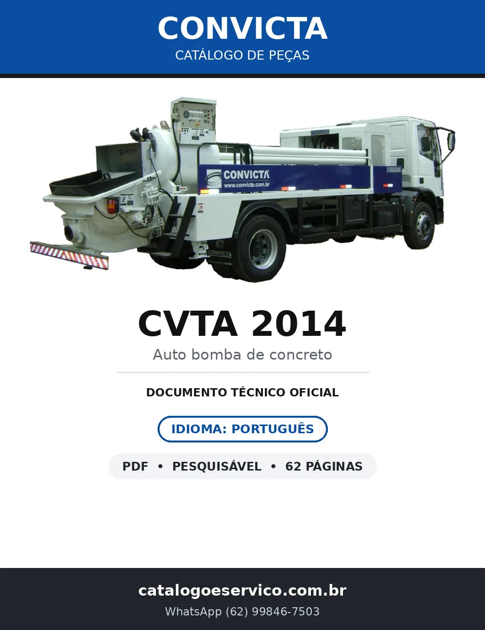 Catálogo de Peças Convicta CVTA 2014 — Auto Bomba de Concreto com Motor Auxiliar — capa
