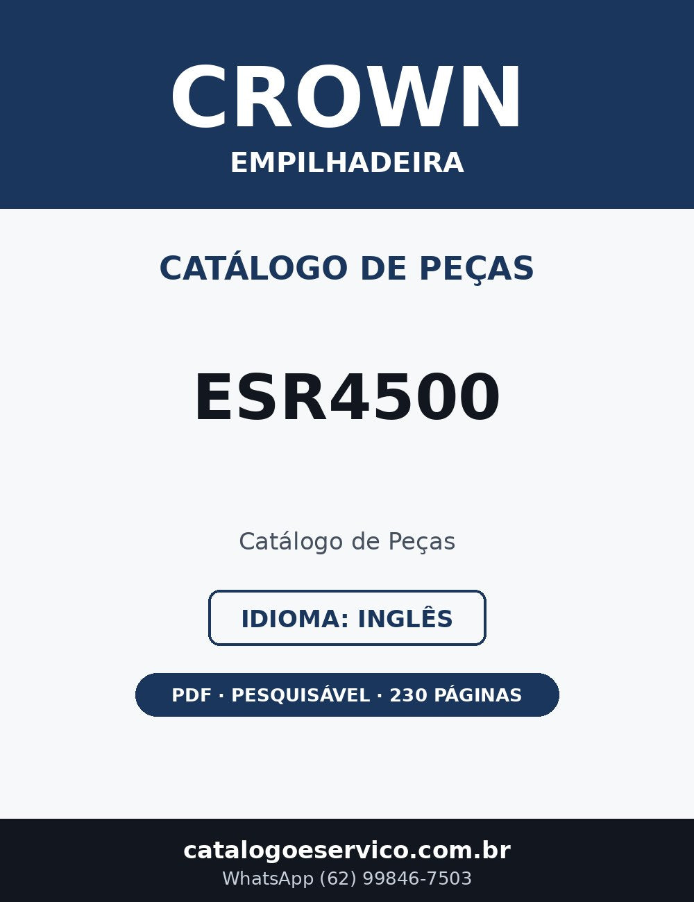 Catálogo de Peças Crown ESR4500 — Empilhadeira (Inglês)