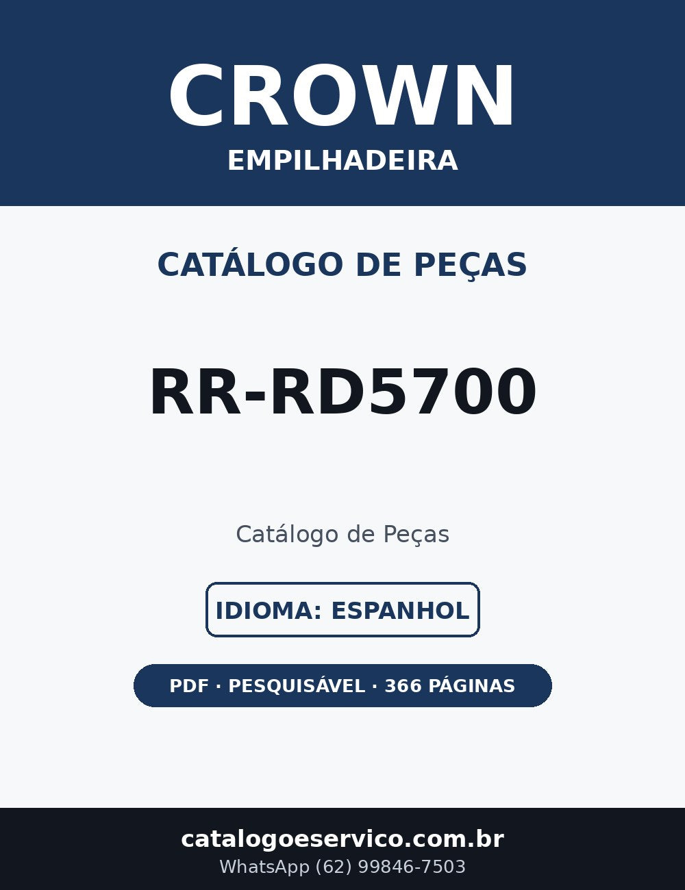 Catálogo de Peças Crown RR-RD5700 — Empilhadeira (Espanhol)