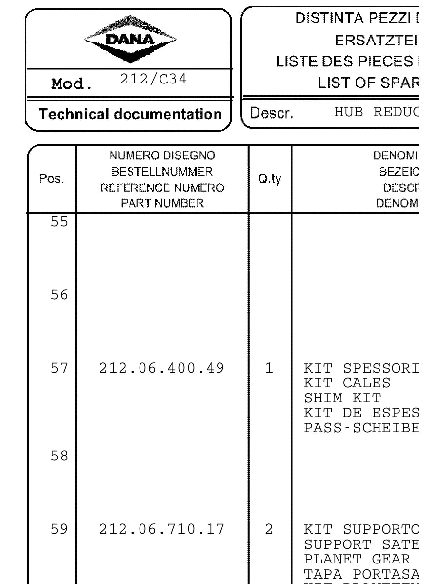 Catálogo de Peças Dana Spicer Eixo 212/C34 Energreen ILF Aura (APL-5321) — página 2 do documento