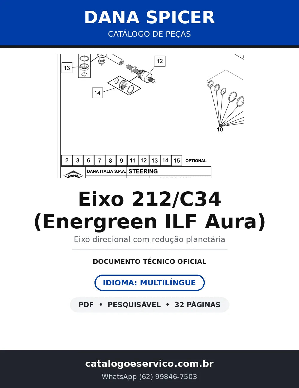 Catálogo de Peças Dana Spicer Eixo 212/C34 Energreen ILF Aura (APL-5321) — capa